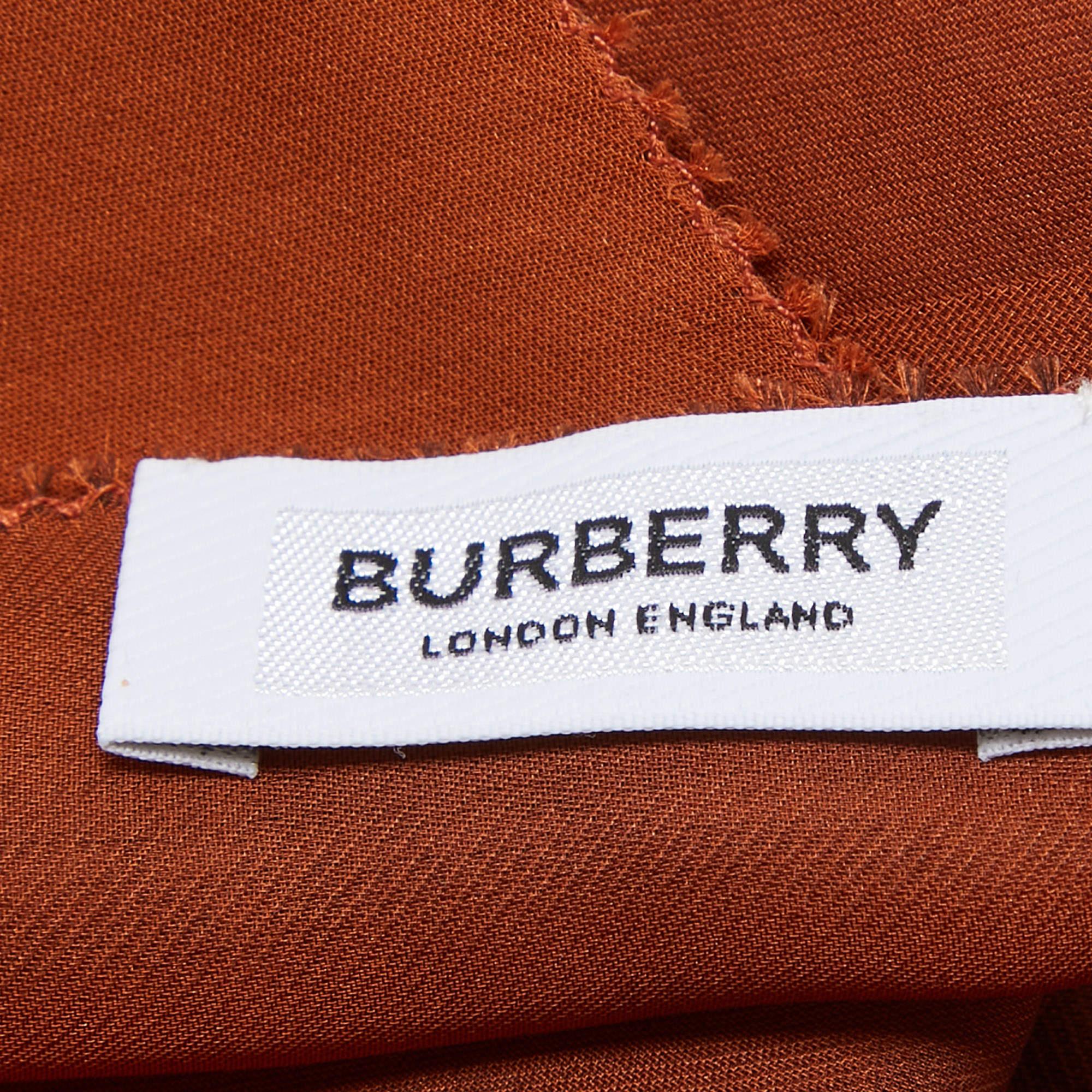 Women's Burberry Brown Giant Checked Silk Chiffon Scarf For Sale
