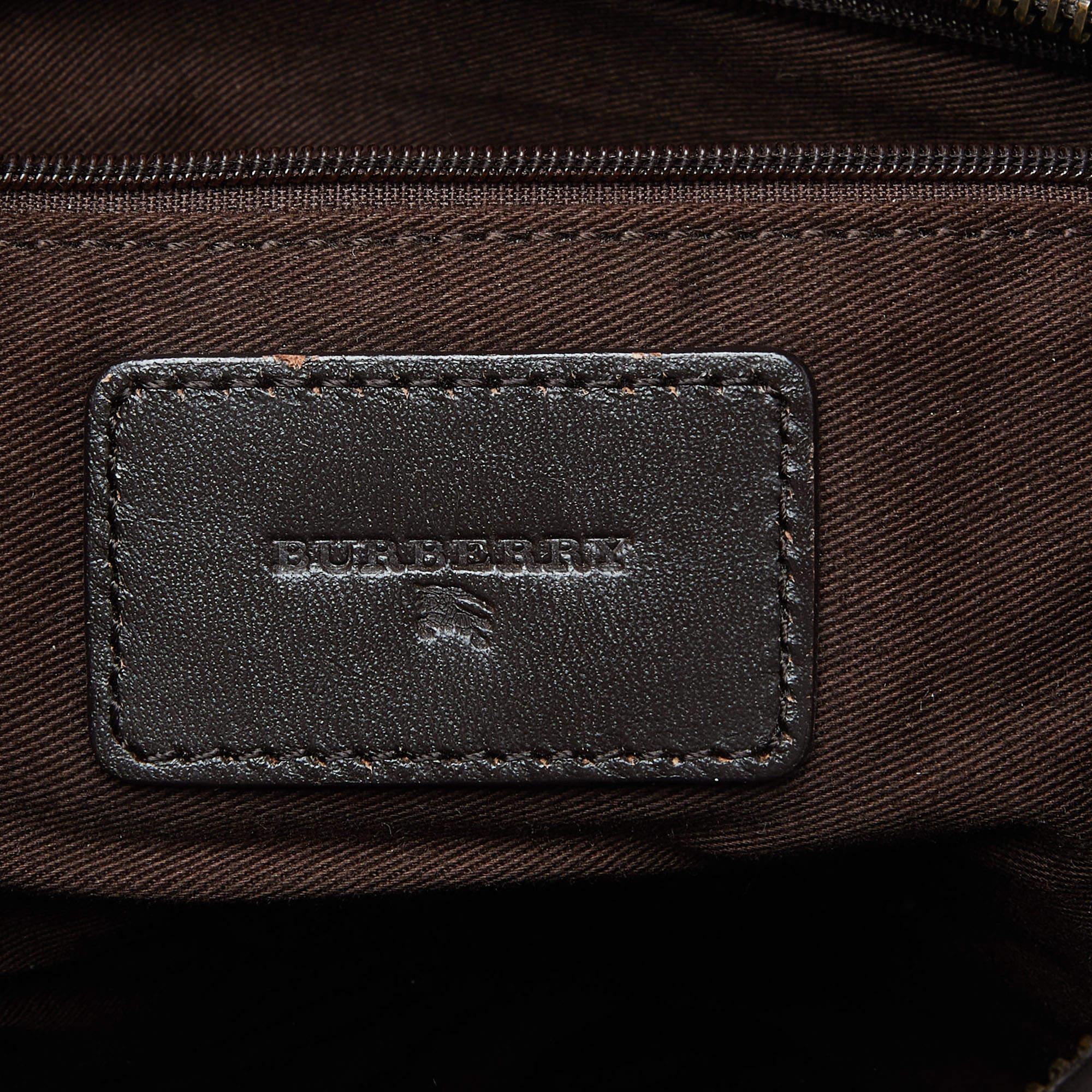 Burberry Brown Haymarket Check PVC Hobo 5