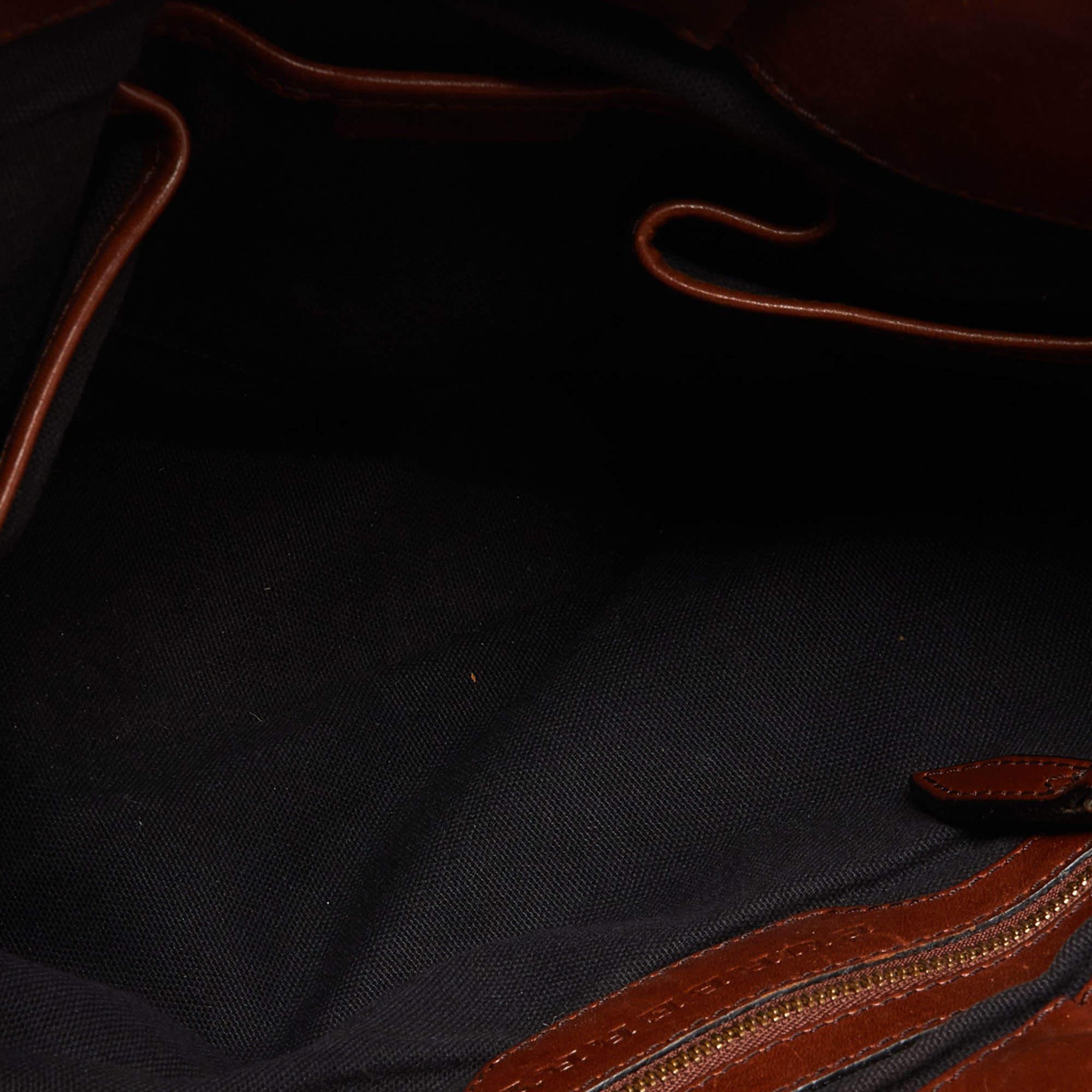 Burberry Brown House Check Canvas and Leather Bridle Whipstitch Tote 7