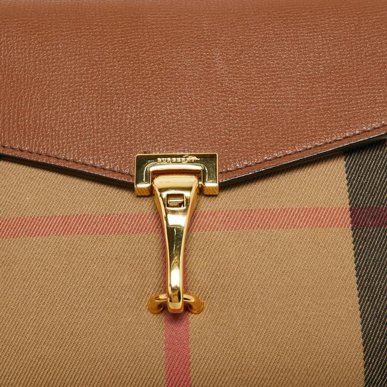 Burberry Brown House Check Canvas and Leather Macken Crossbody Bag at ...