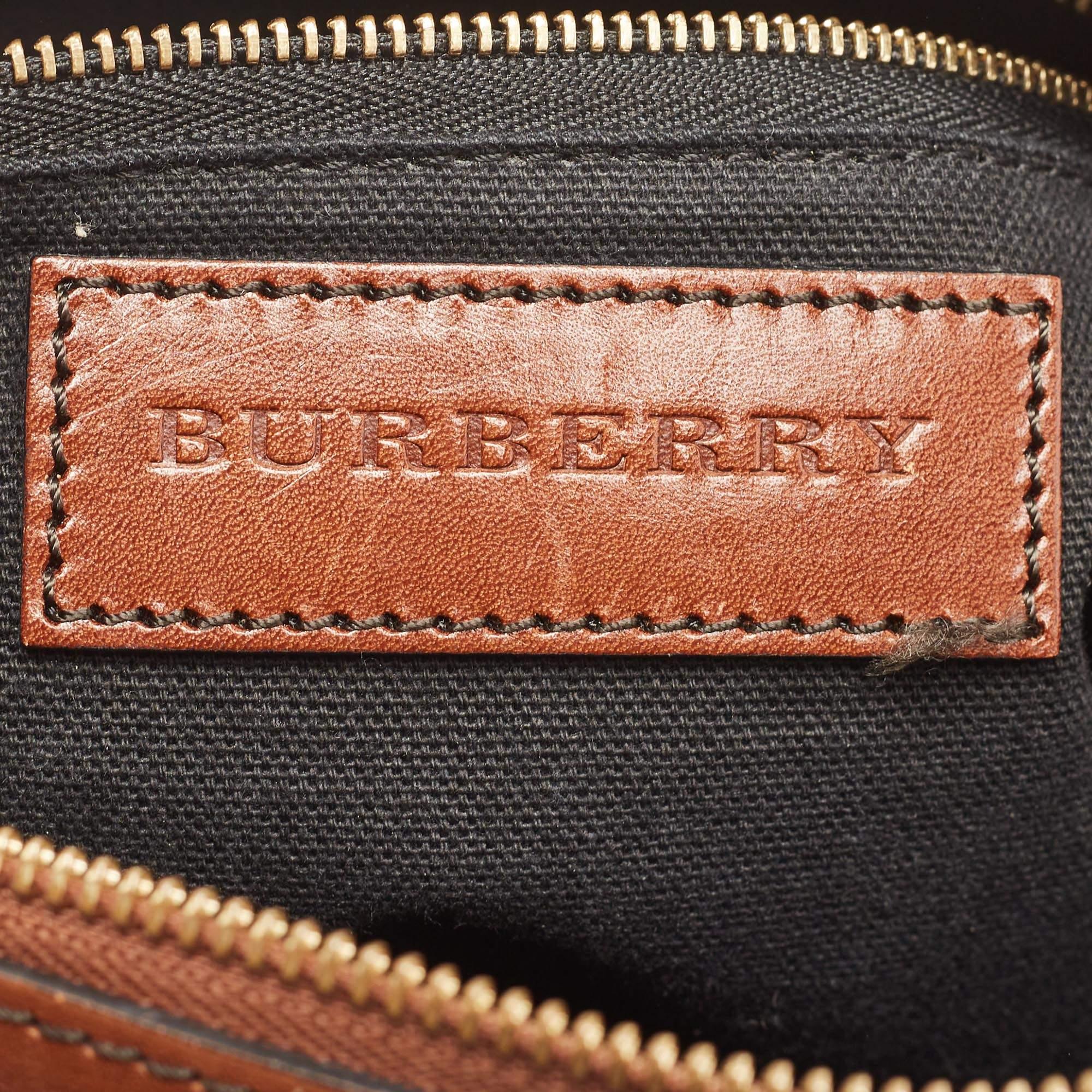 Burberry Brown House Check Canvas and Leather Small Chester Bowler Bag 3