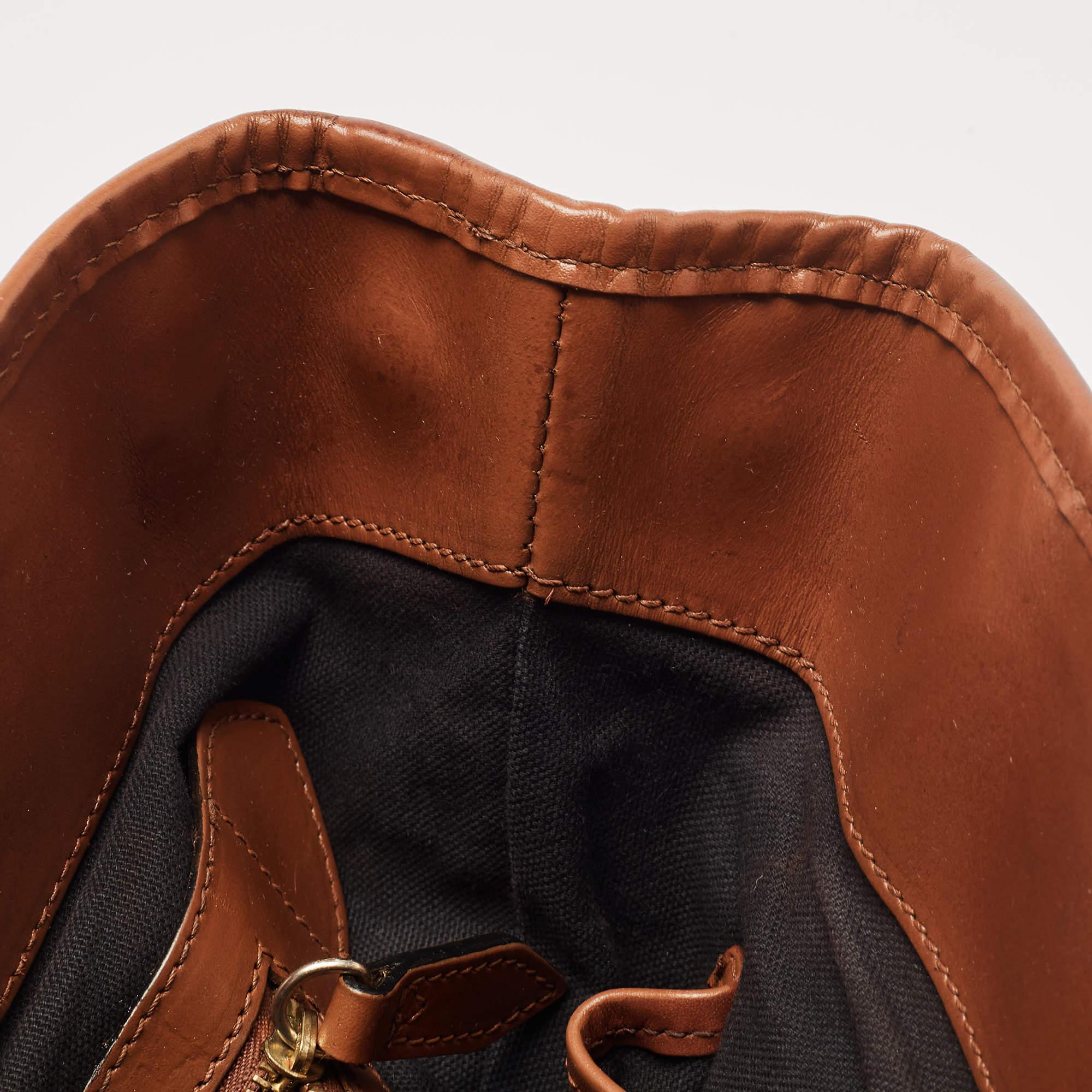 Burberry Brown House Check Fabric and Leather Bridle Tote 5