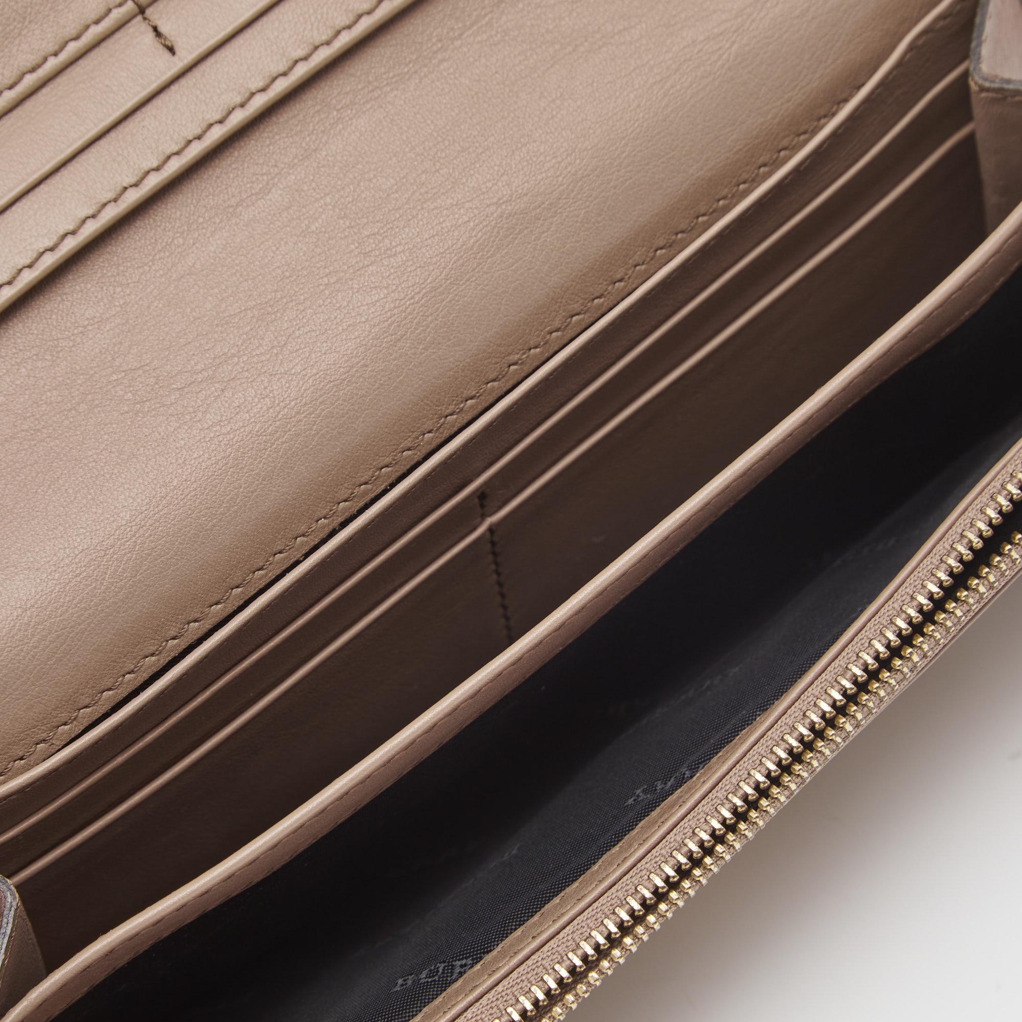 Burberry Brown House Check Fabric and Leather Porter Continental Wallet 1