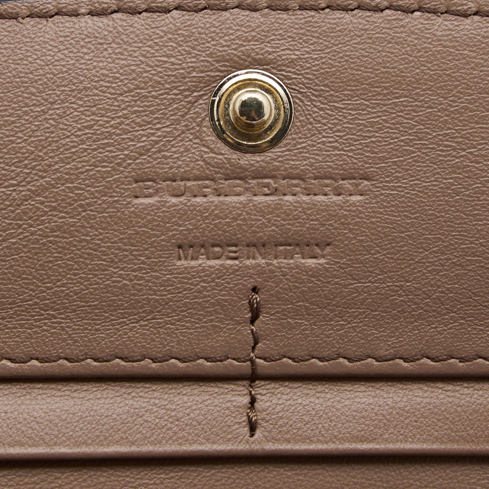 Burberry Brown House Check Fabric and Leather Porter Continental Wallet 3