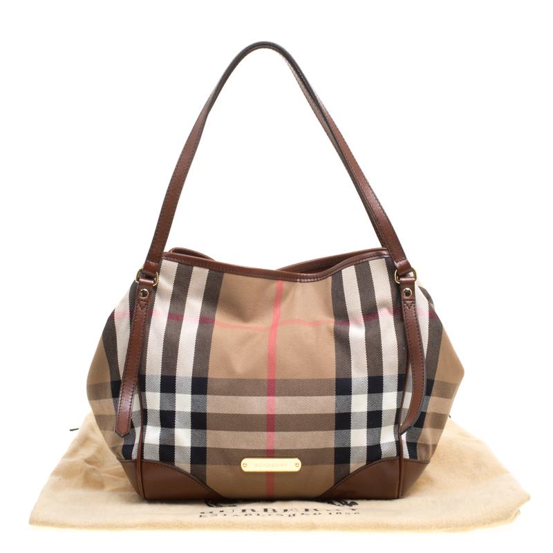 Burberry Brown House Check Fabric Medium Canterbury Tote 6