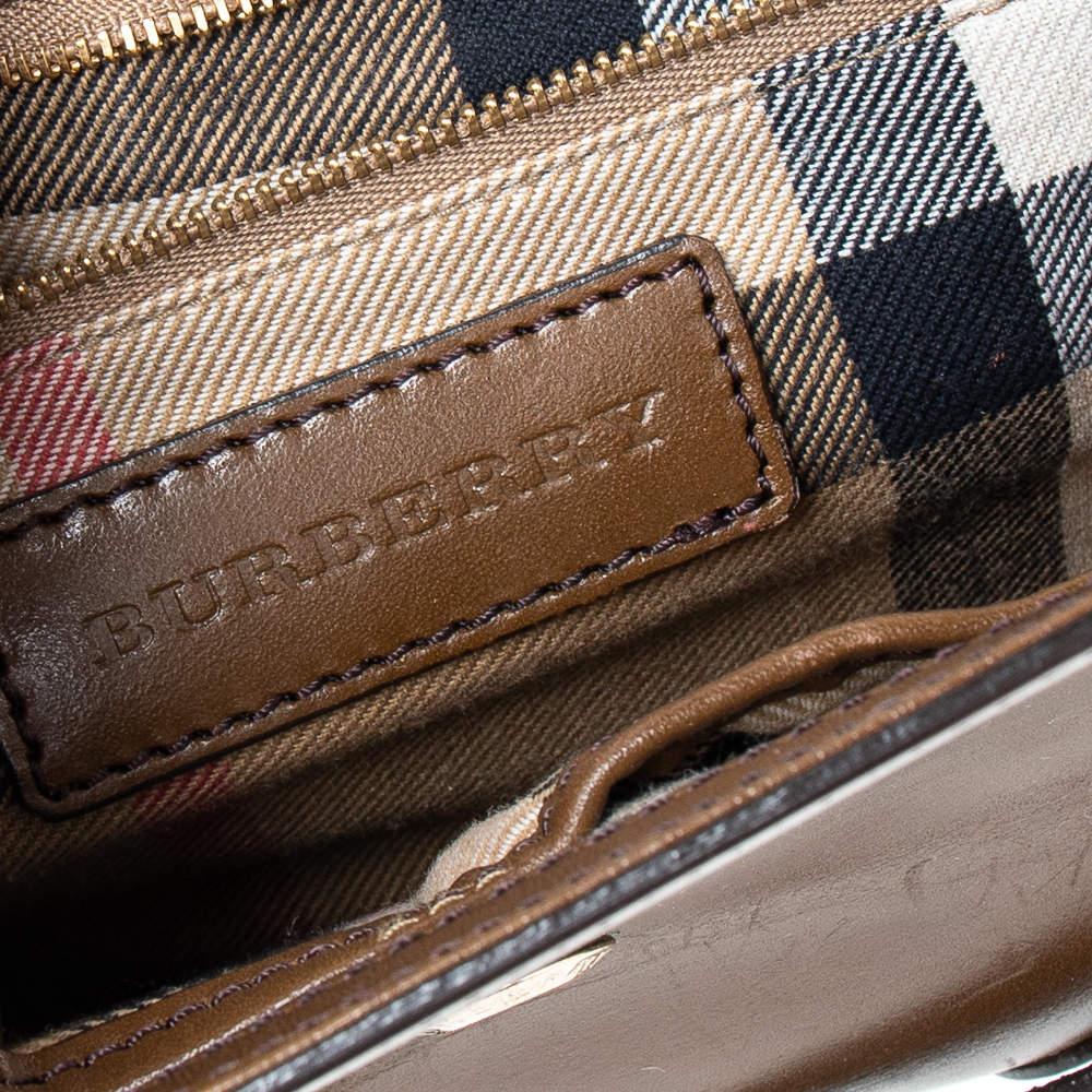 Burberry Brown Leather Abbott Shoulder Bag For Sale 6