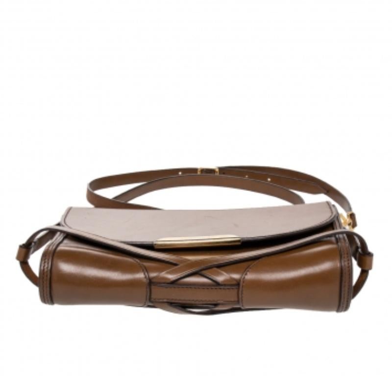 Marron Burberry - Sac à bandoulière Abbott en cuir marron