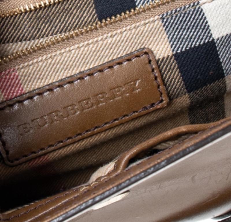 Burberry - Sac à bandoulière Abbott en cuir marron 3