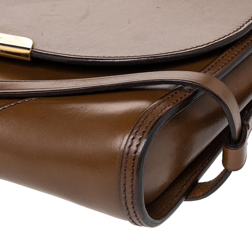 Burberry Brown Leather Abbott Shoulder Bag For Sale 1