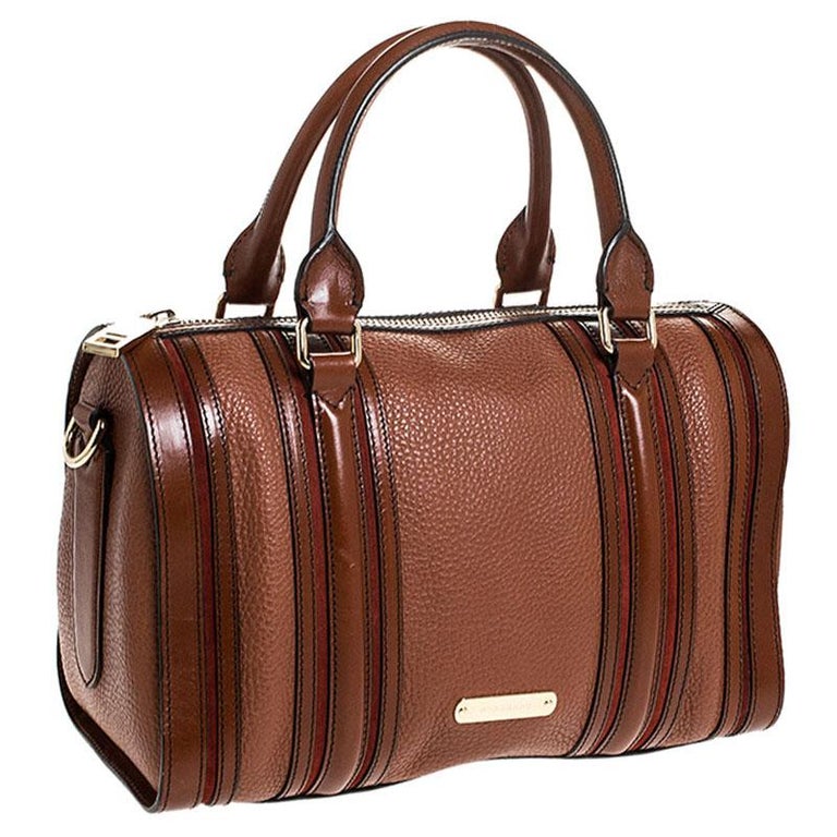 Burberry Brown Leather Alchester Bowler Bag For Sale at 1stDibs