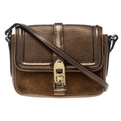 Burberry Brown Leather and Suede Mini Berkeley Crossbody Bag