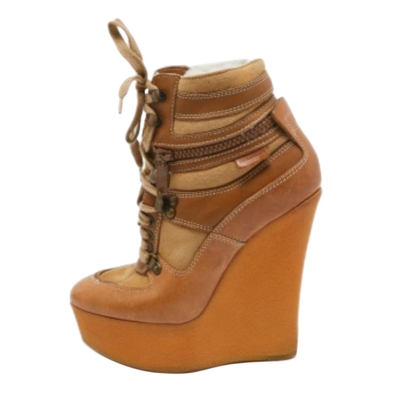Burberry Brown - Bottes en caoutchouc en cuir et daim - Taille 35 en vente