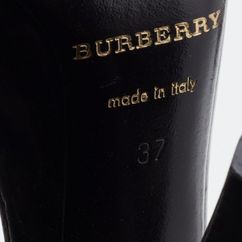 Burberry - Sandales à plateforme en cuir Brown - Taille 37 en vente 2