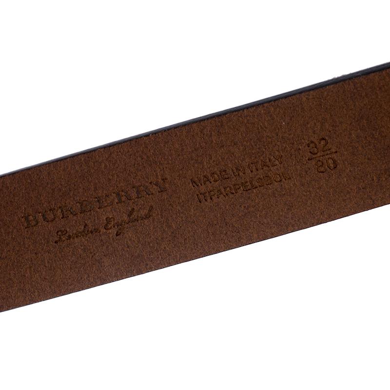 Women's Burberry Brown Leather Ashmore Belt 80CM