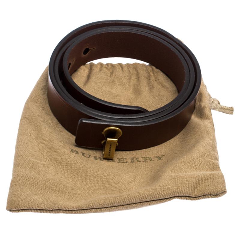 Burberry Brown Leather Ashmore Belt 80CM 1