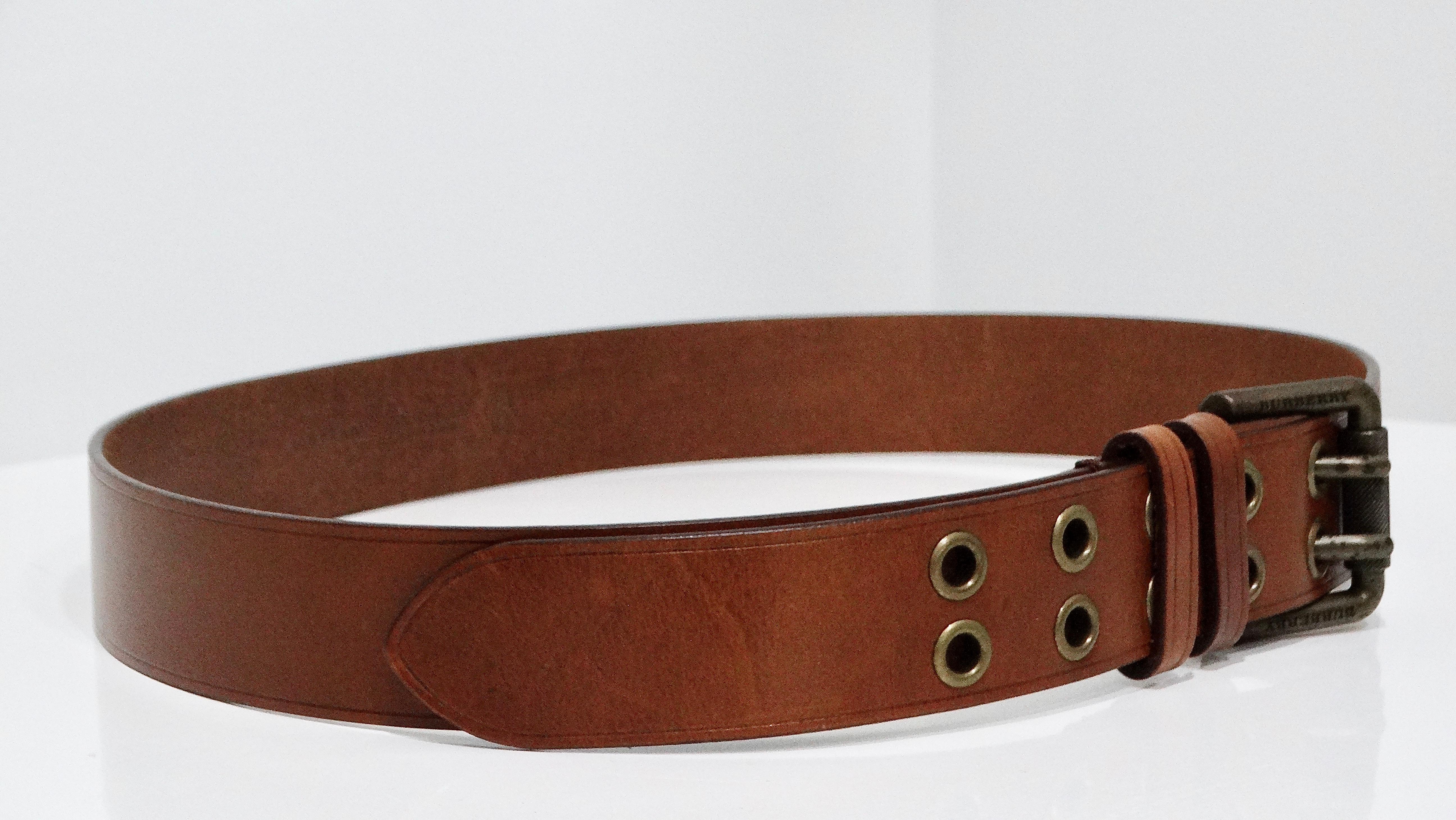 Women's Burberry Brown Leather Belt For Sale