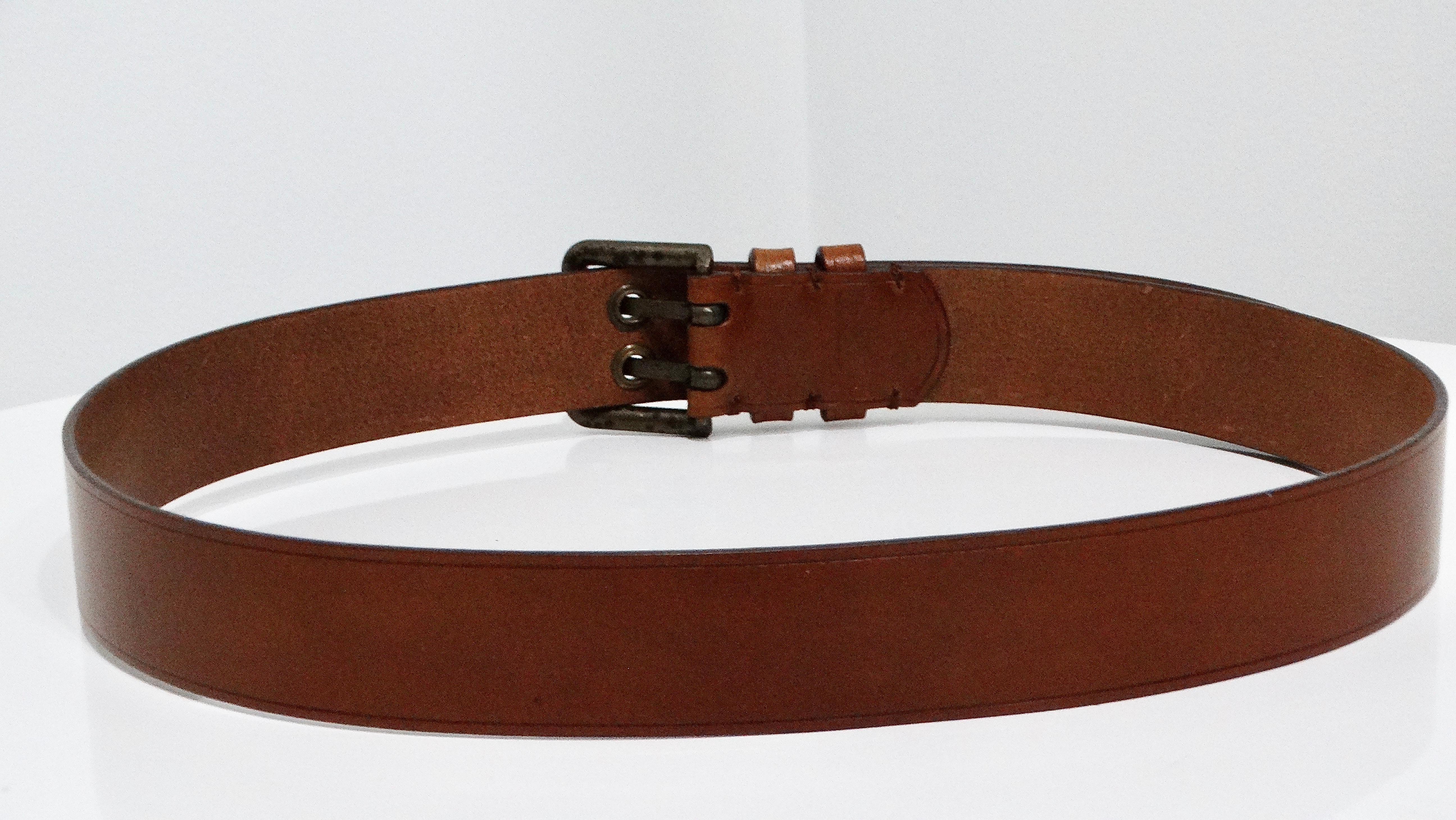 Burberry Brown Leather Belt For Sale 1