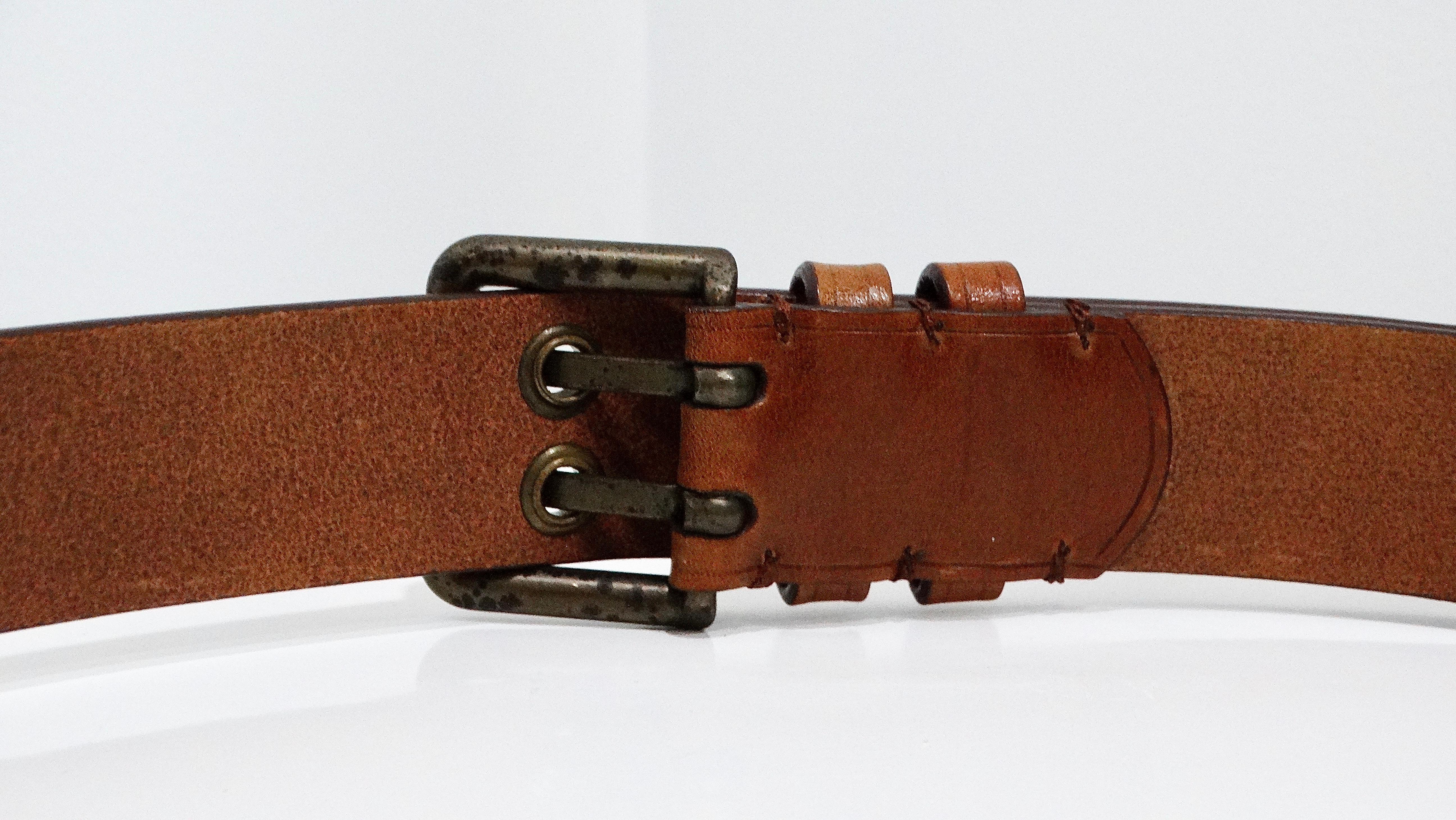 Burberry Brown Leather Belt For Sale 2