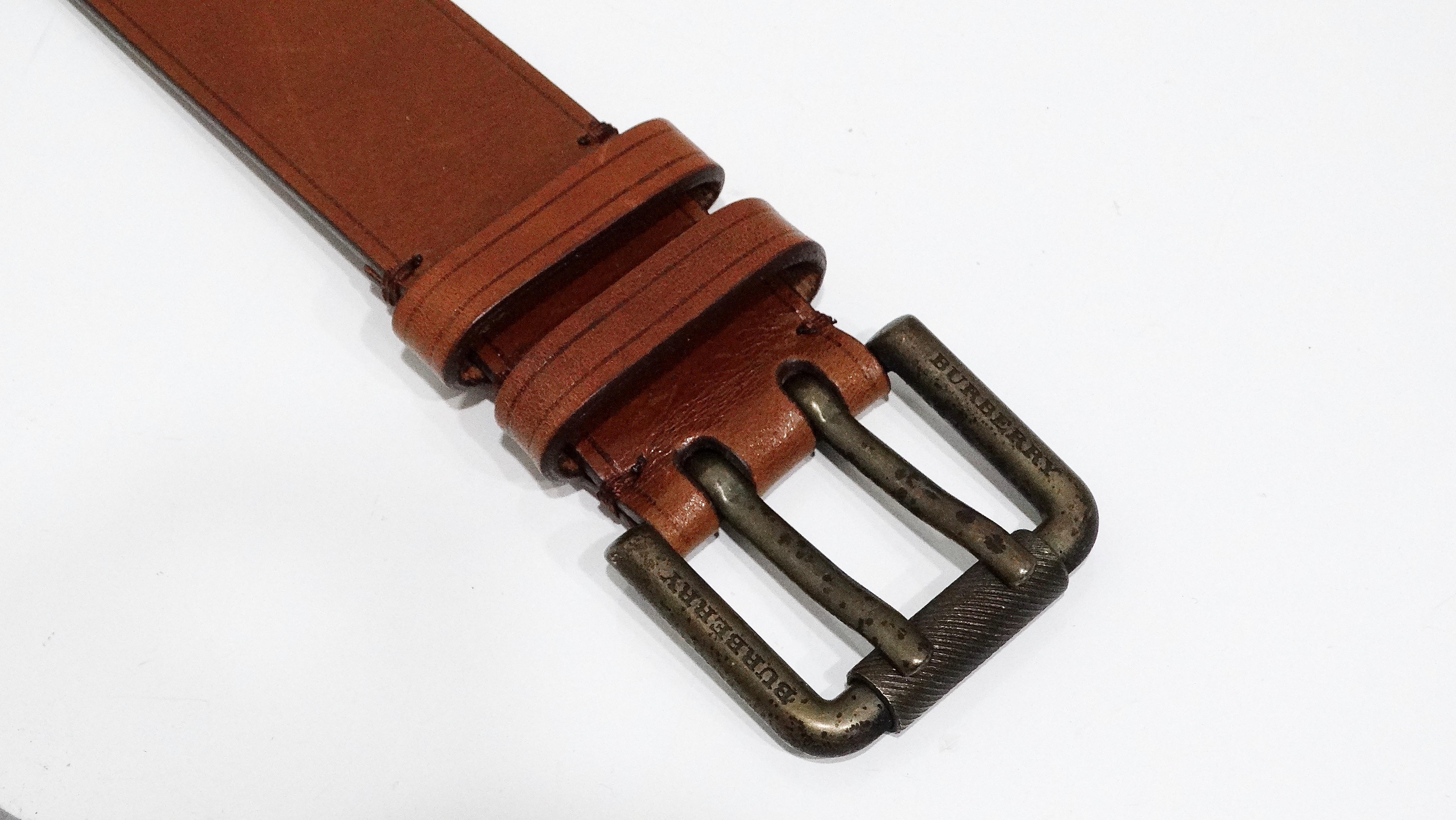 Burberry Brown Leather Belt For Sale 3