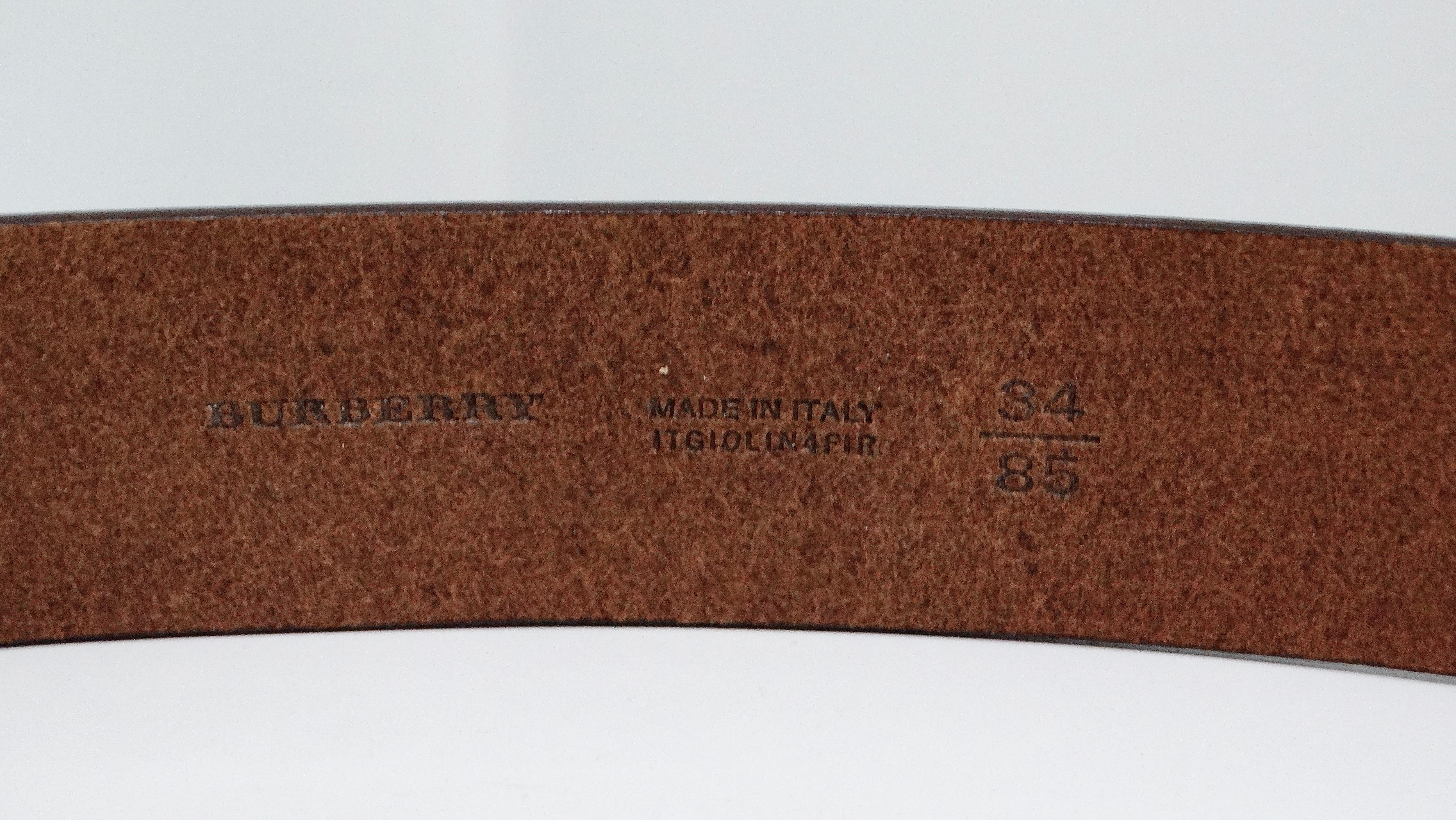 Burberry Brown Leather Belt For Sale 4