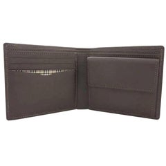 Vintage Burberry Brown Leather Bifold 232302 Wallet