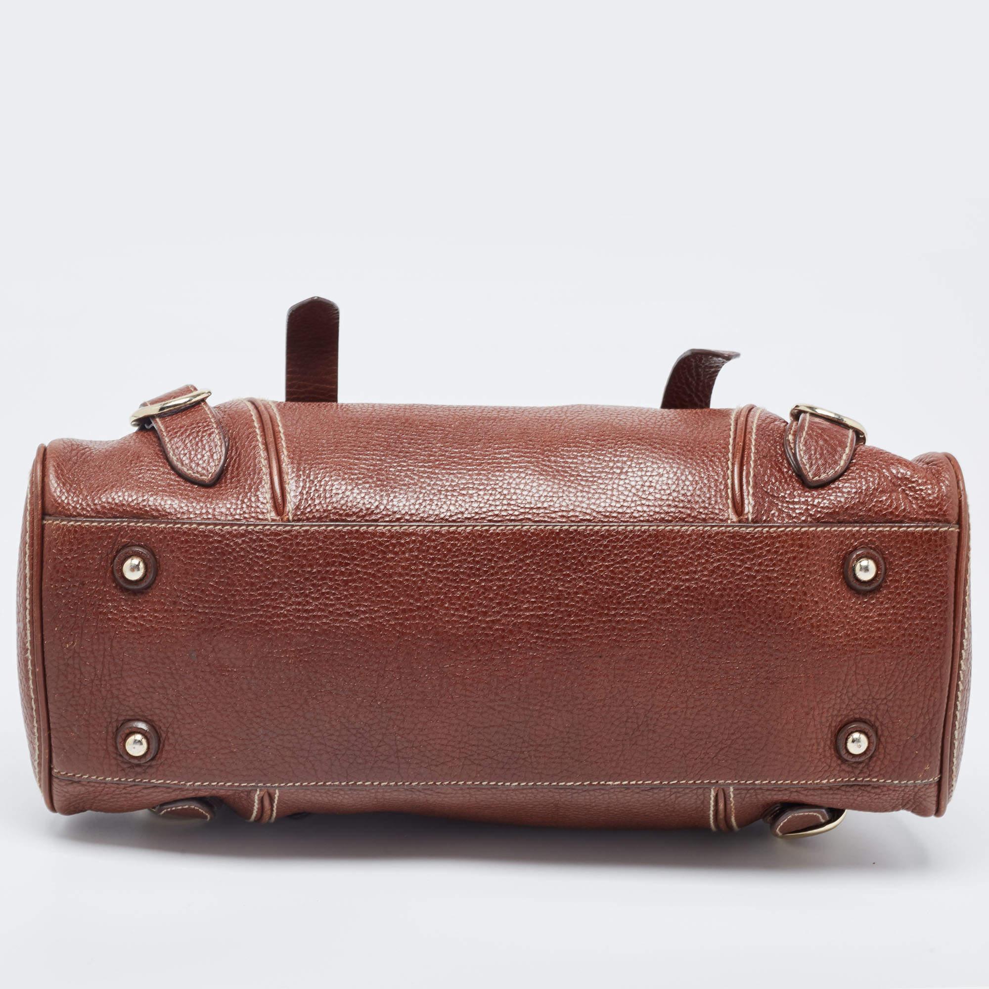 Burberry Brown Leather Bowler Bag 1