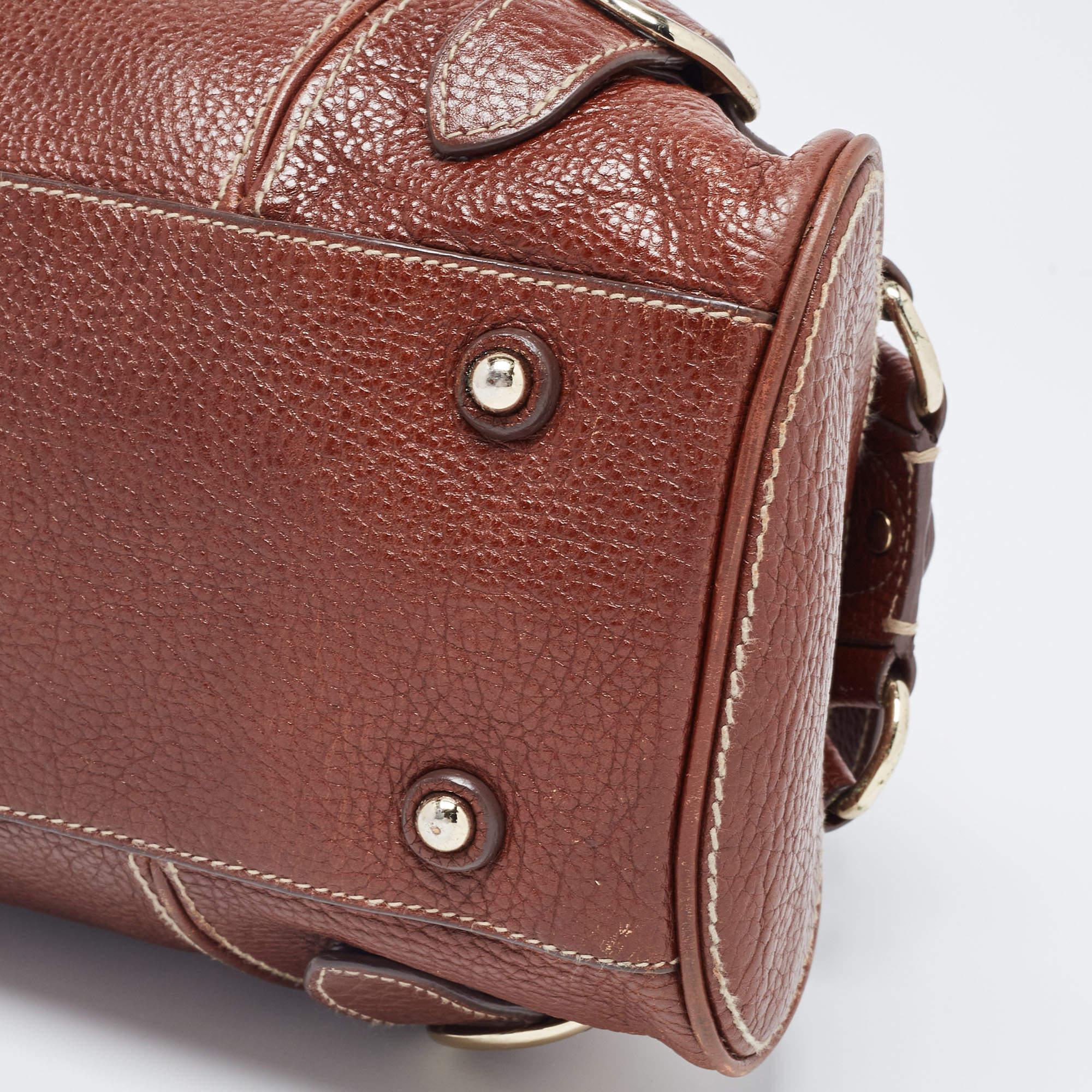 Burberry Brown Leather Bowler Bag 2