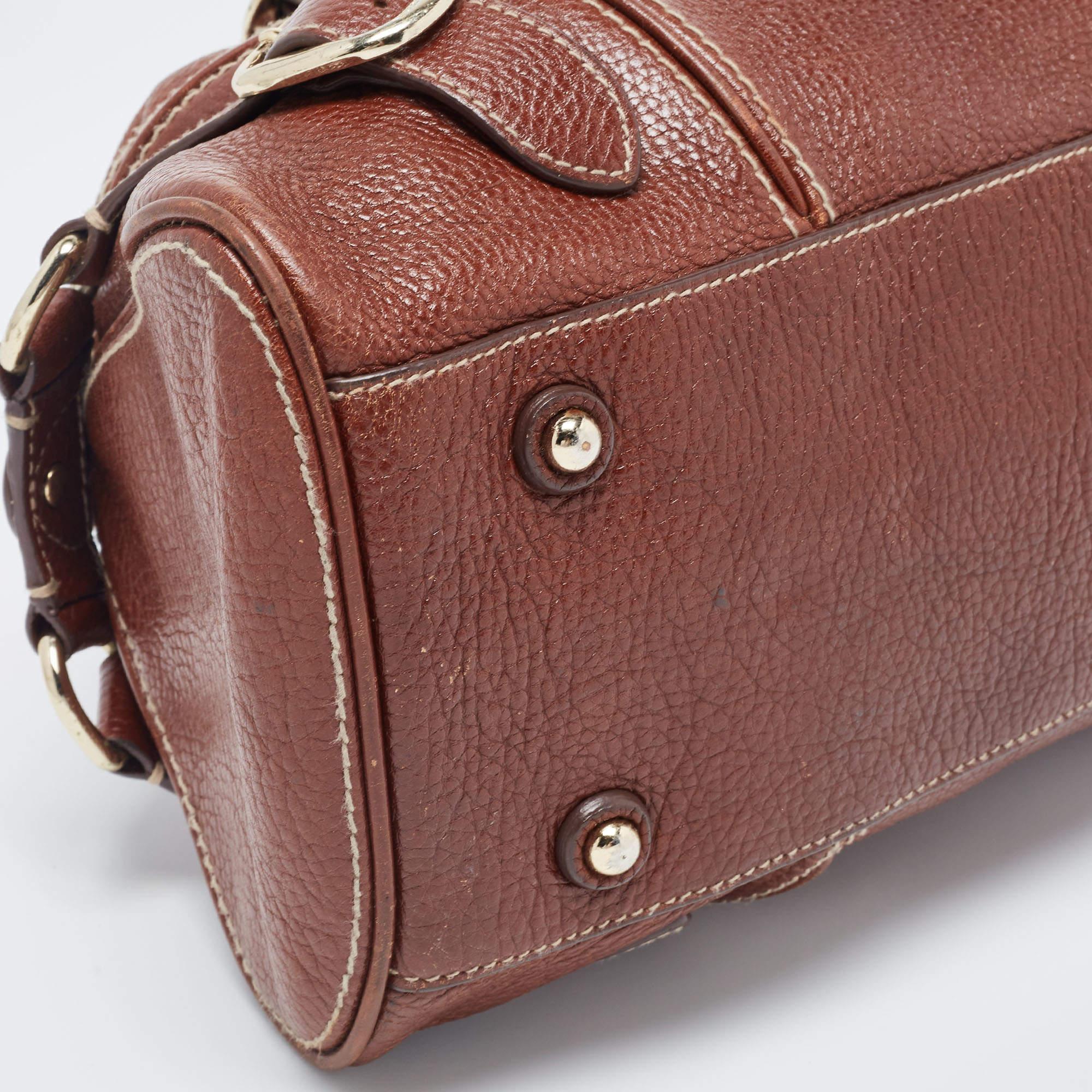 Burberry Brown Leather Bowler Bag 3