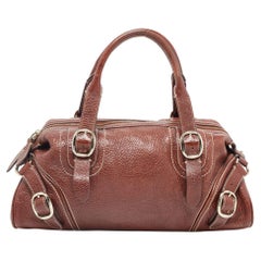 Burberry Brown Leather Bowler Bag