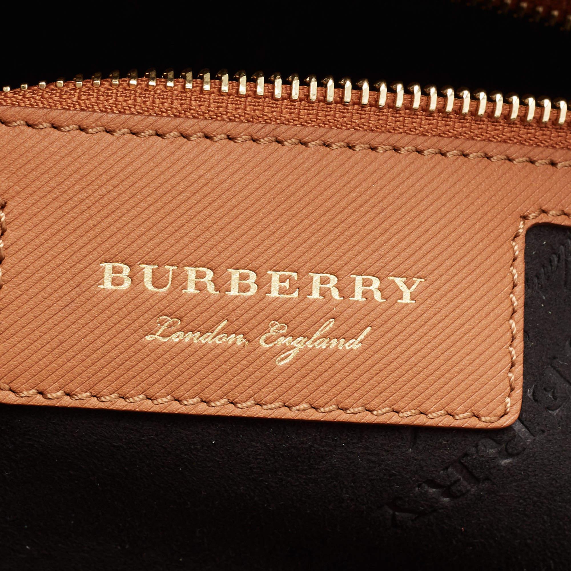Burberry Brown Leather Bowling Bag 6