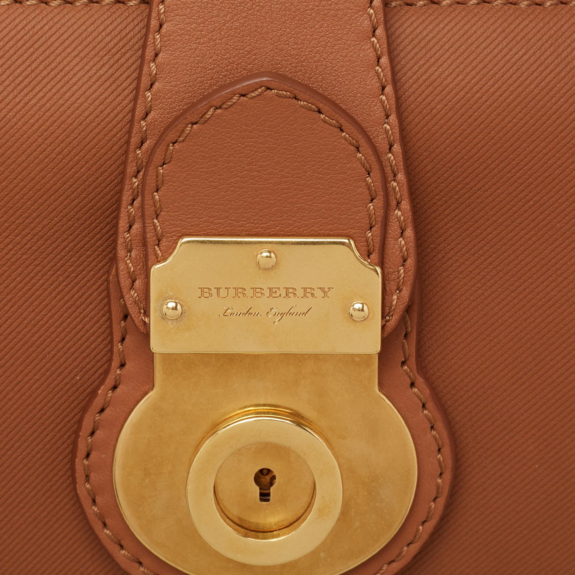 Burberry Brown Leather Bowling Bag 4