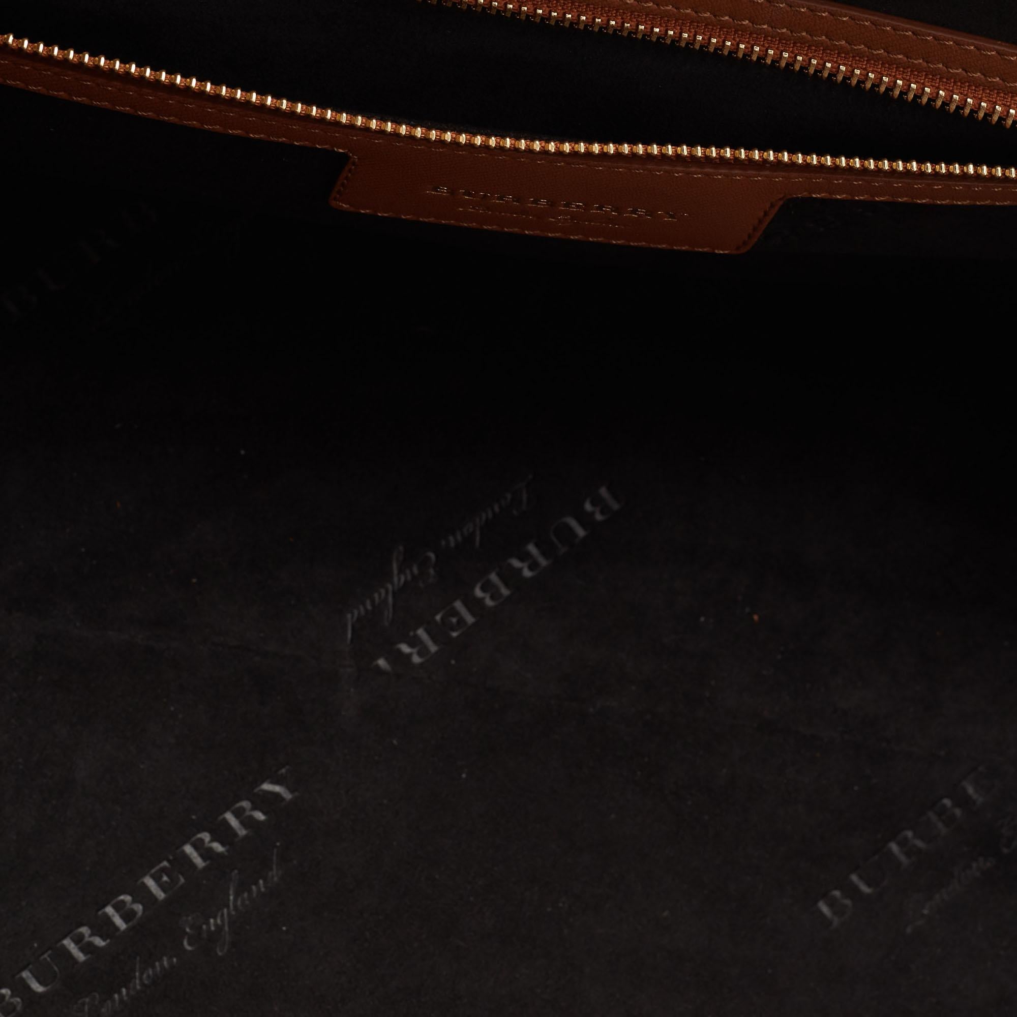 Women's Burberry Brown Leather Bowling Bag