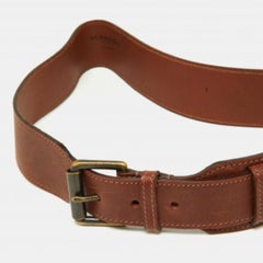 Burberry Brown Leather Buckle Belt 80CM