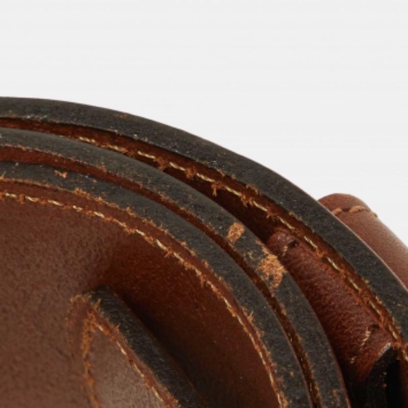 Burberry Cintura con fibbia in pelle marrone 80CM in vendita 1