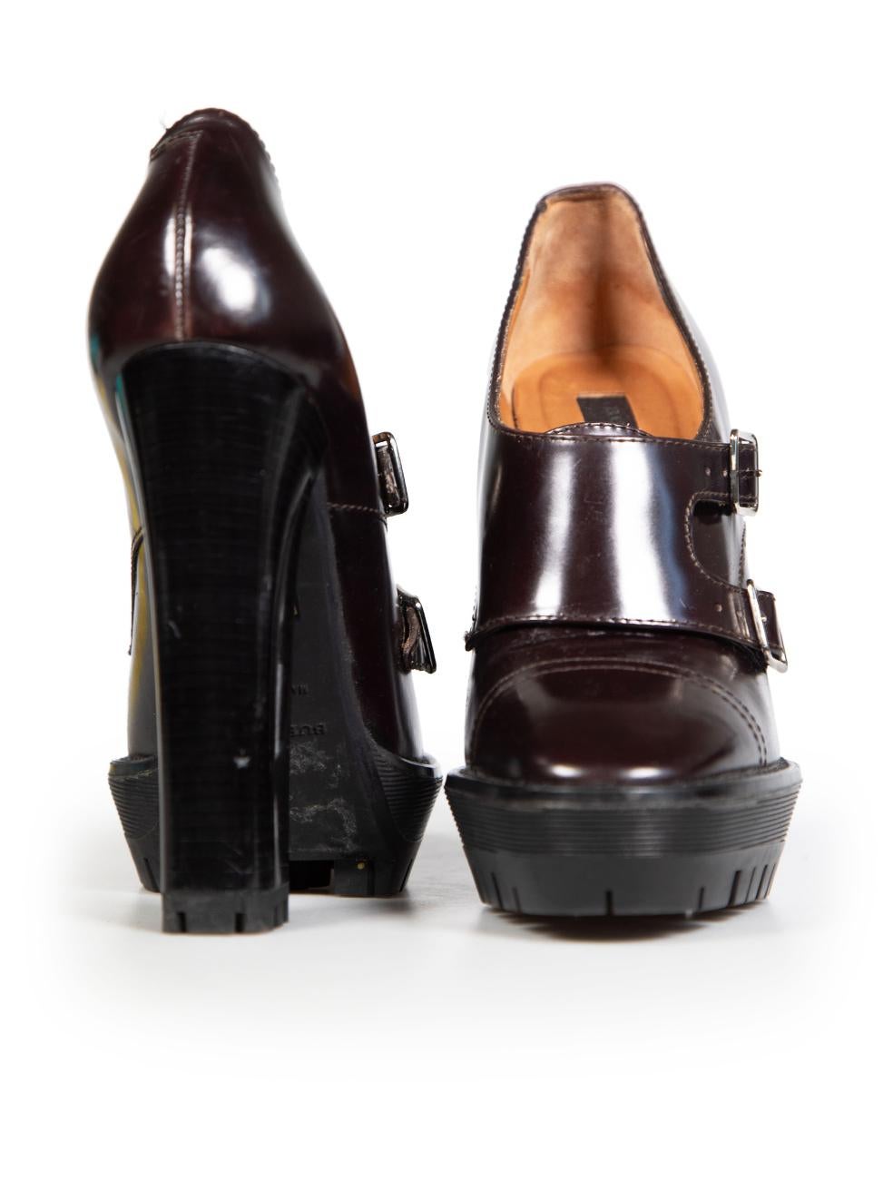Noir Burberry - Bottes à plateforme en cuir Brown - Taille 38 en vente
