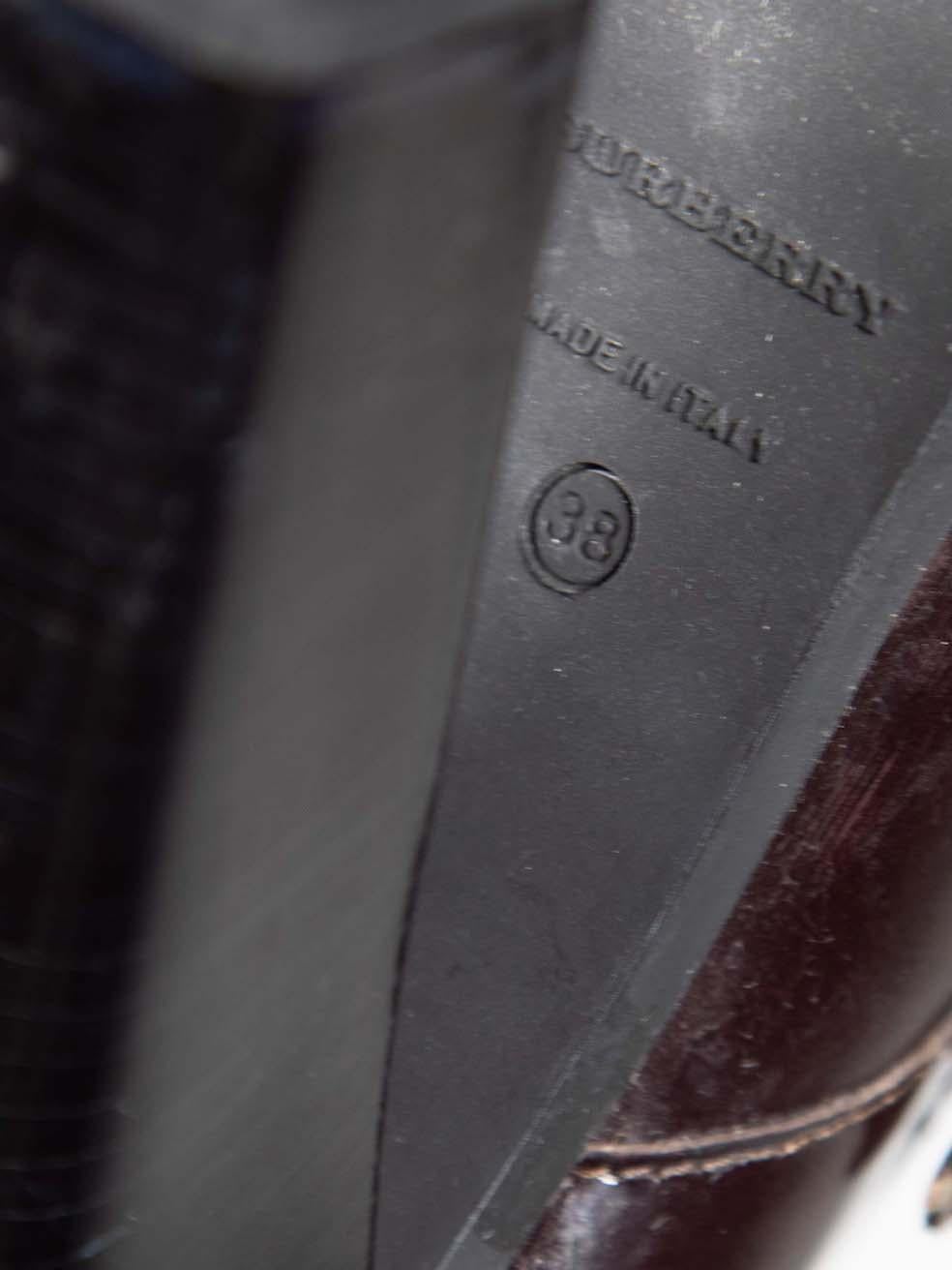 Burberry - Bottes à plateforme en cuir Brown - Taille 38 Pour femmes en vente