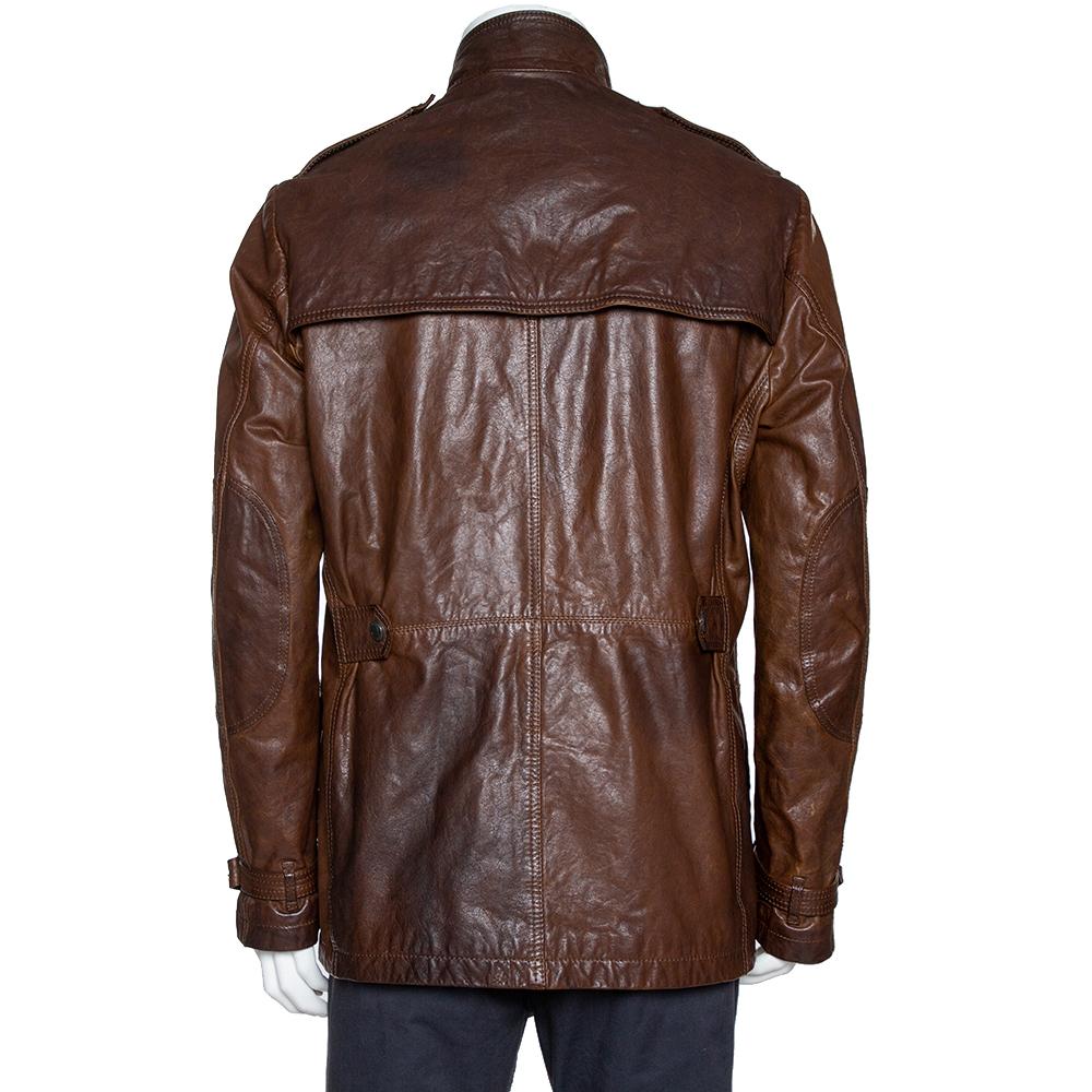 burberry brown leather jacket