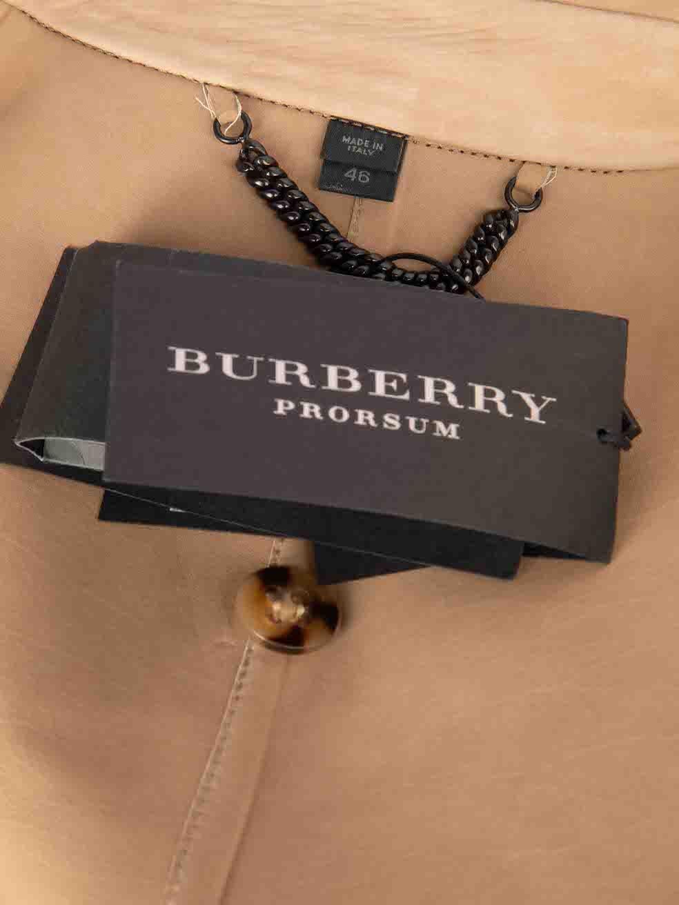 Burberry Brown Leather Floral Painted Trench Coat Size XL 2
