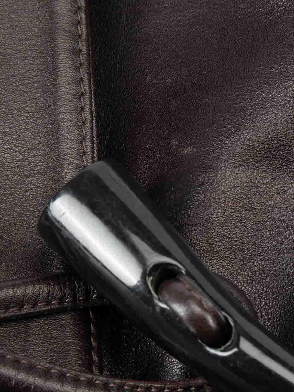 Burberry Brown Leather Haymarket Horn Shoulder Bag 2