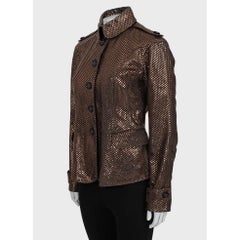 Burberry Brown Leather Jacket Sz.42 S