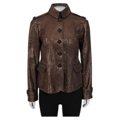 Giacca in pelle marrone Burberry Sz.42 S