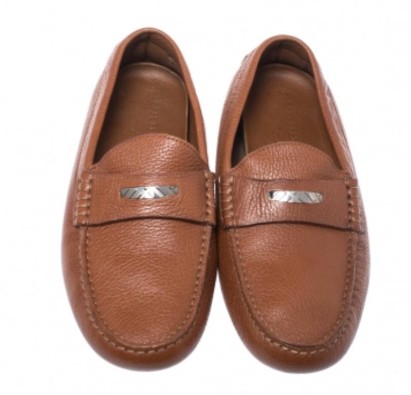 Burberry Brown Leather Loafers Size 42 Herren im Angebot