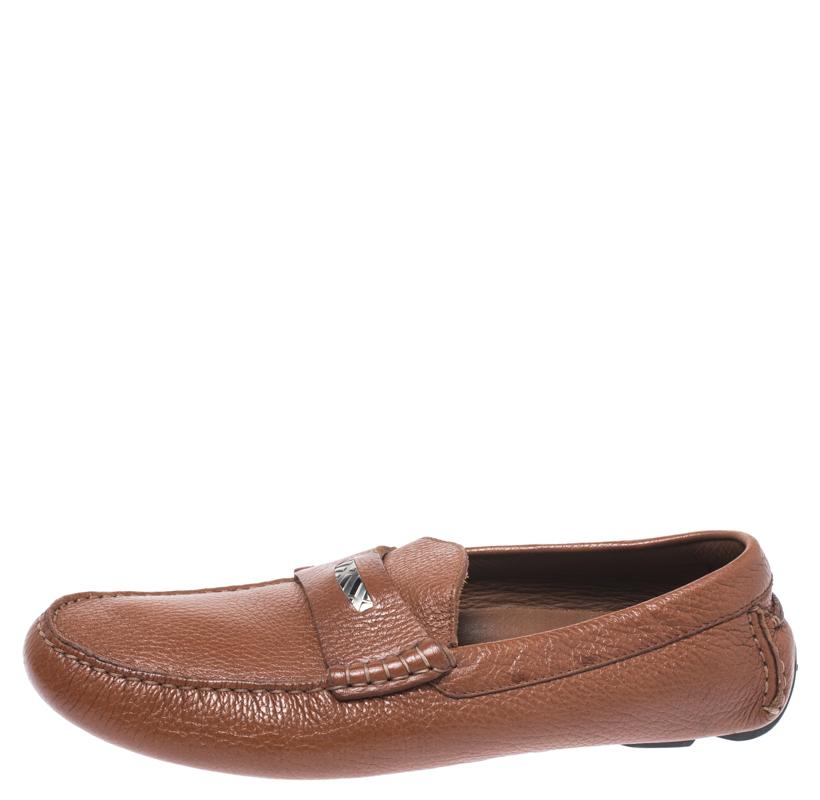 Men's Burberry Brown Leather Loafers Size 42  For Sale