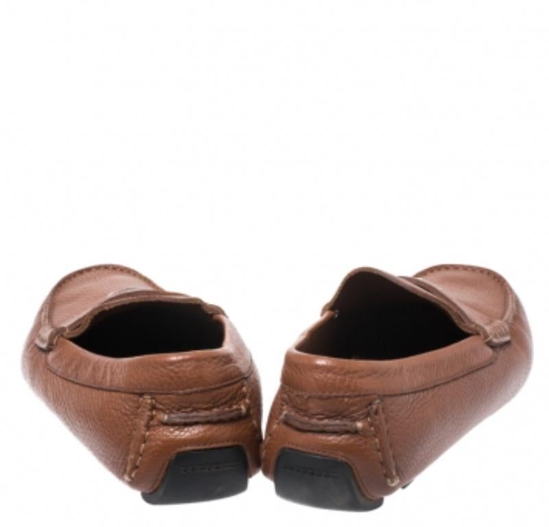 Burberry Brown Leather Loafers Size 42 im Angebot 1