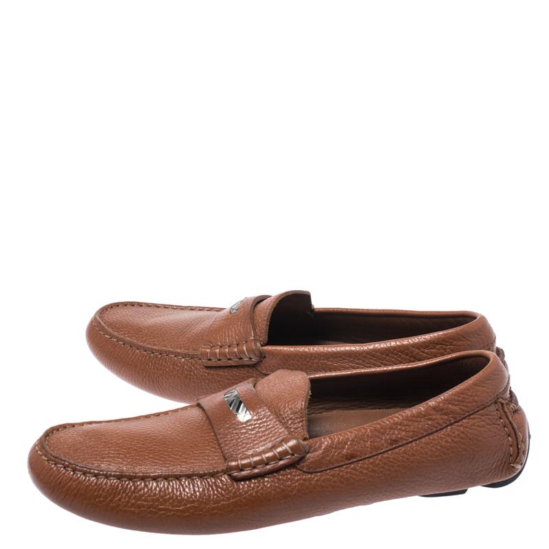 Burberry Brown Leather Loafers Size 42  For Sale 1