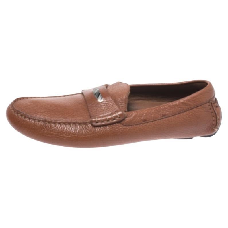 Burberry Brown Leather Loafers Size 42 im Angebot
