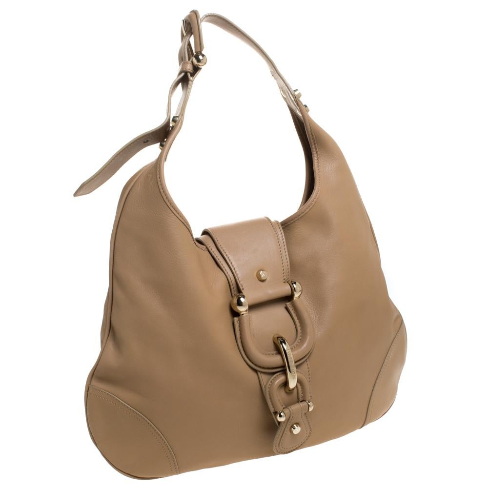 Burberry Brown Leather Medium Hillgate Hobo at 1stDibs