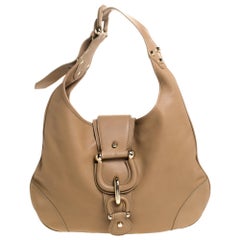 Hobo aus braunem Leder von Burberry Medium Hillgate