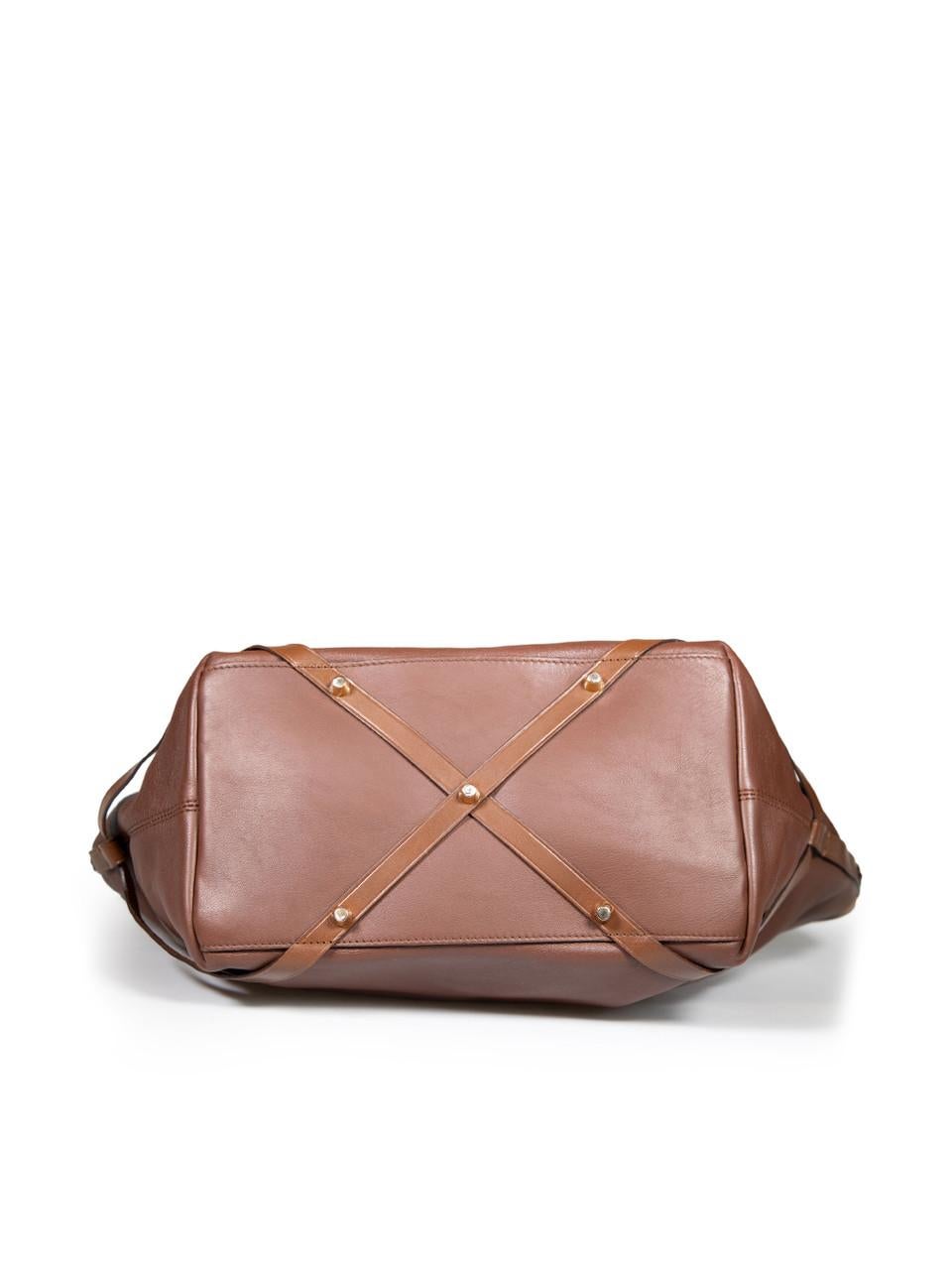 Women's Burberry Brown Leather Medium Nova Check Salisbury Tote