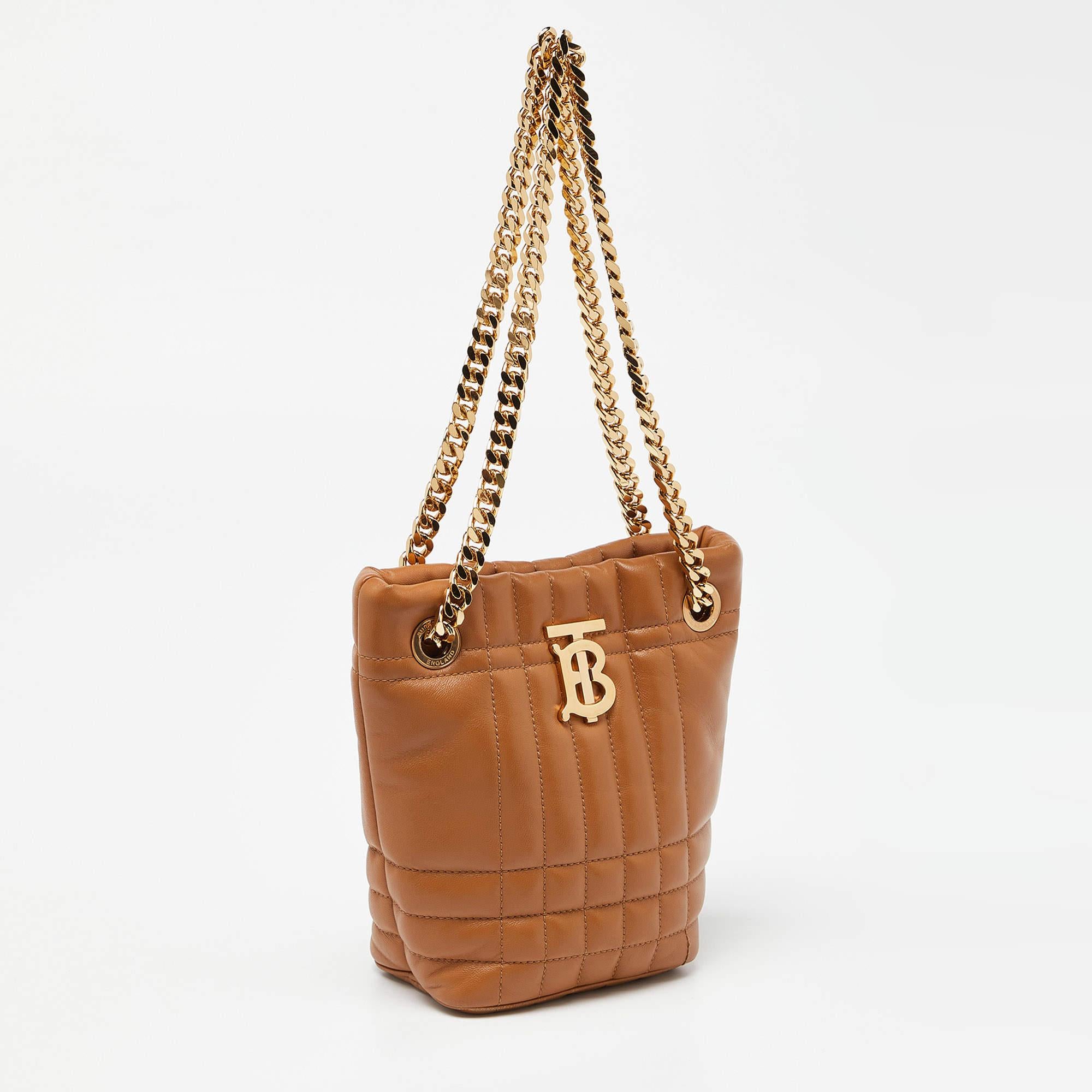 Burberry Brown Leather Micro Lola Shoulder Bag 5
